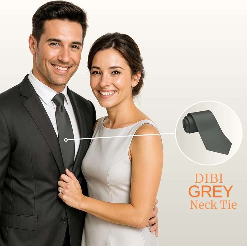 DIBI Solid Color Ties for Men, Formal Mens Ties, Neck Tie, Classic Tie for Boys Women Teens, Wedding Business Costume Necktie - Image 4